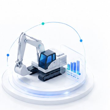 Isometric illustration of construction equipment representing equipment finance.