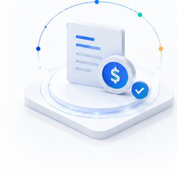 Isometric illustration of an invoice document representing receivables finance.
